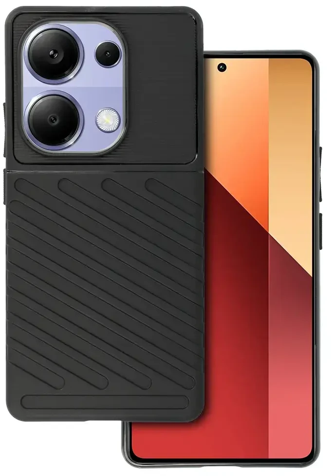 Dėklas Fusion Accessories Topt Thunder dėkals skirtas Xiaomi Redmi Note 13 Pro 4G juodos spalvos