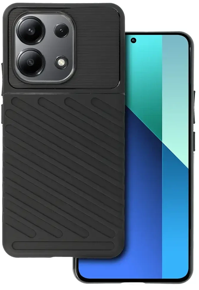 Dėklas Fusion Accessories Topt Thunder dėkals skirtas Xiaomi Redmi Note 13 4G juodos spalvos