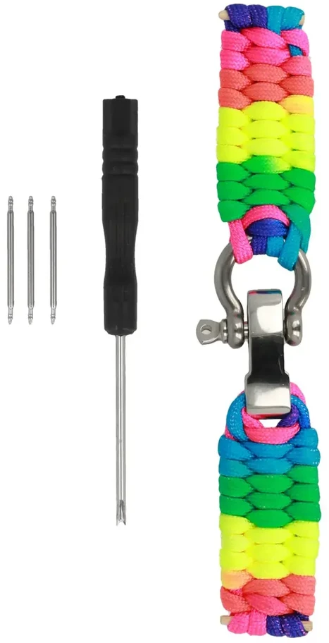 Fusion Accessories Topt Universal nylon apyrankė 22mm design 1 rainbow