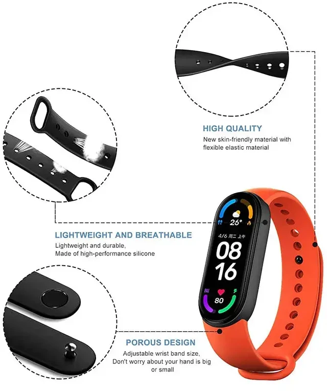 Fusion Accessories Topt Apyrankė skirta Xiaomi Mi apyrankė 5/6/7 light rožinės spalvos