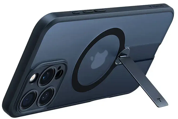 Dėklas Torras Pstand Spin Case, skirtas iPhone 16 Pro (juodas)