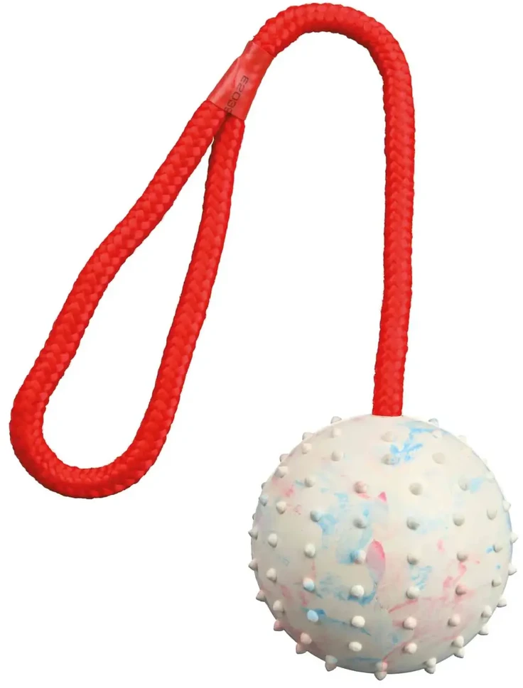 Trixie Žaislas Kamuolys guminis ant virvės 7cm/30cm