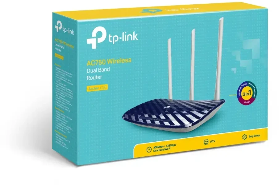 TP-Link Archer C20 433Mbps at 5GHz + 300Mbps at 2.4GHz 802.11ac/a/b/g/n