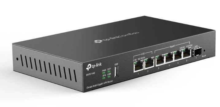 TP-LINK | „SafeStream“ gigabito „Multi-WAN VPN“ maršrutizatorius | ER706W | 802.1q | Ethernet LAN (RJ-45) jungtys 1× gigabito SFP WAN prievadas, 1× gigabito RJ45 WAN prievadas, 2x gigabito RJ45 LAN prievadai 2× gigabito WAN/LAN RJ45 prievadai | Tinklo palaikymas: Taip | MU-MiMO: Taip | 3G/4G per pasirenkamą USB adapterį | 60 mėn.