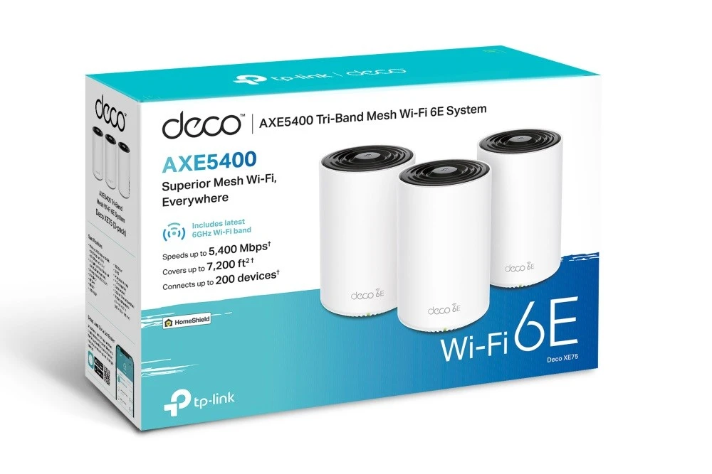 Maršrutizatorius TP-LINK TPLINK prieigos taškas DECO XE75(3-PACK) XE75(3PACK) (DECO XE75(3-PACK)) XE75(3PACK))