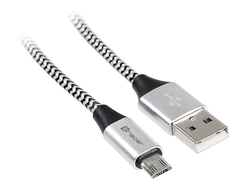 TRACER USB 2.0 AM - micro 1.0m juodas-sidabrinis cable