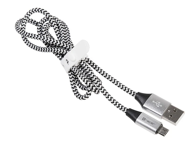 TRACER USB 2.0 AM - micro 1.0m juodas-sidabrinis cable