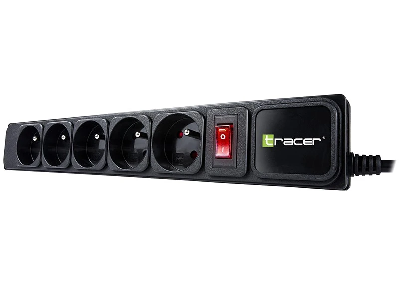 TRACER PowerGear 1,5 m Juodas 5 lizdų maitinimo juostelė