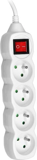 TRACER PowerCord 3.0m 4 lizdų jungiklis baltas prailginimo laidas