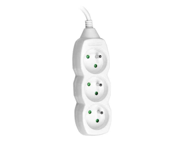 TRACER TRALIS44614 Prailginimo laidas PowerCord 3m 3 lizdai baltas