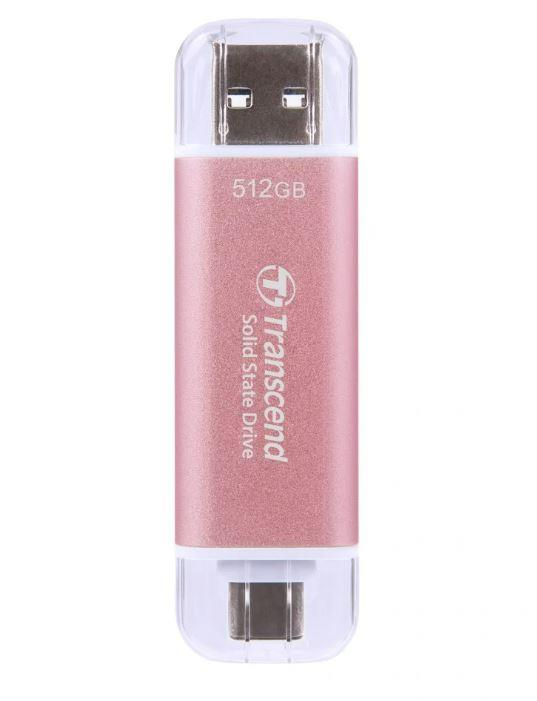 Kietasis diskas Transcend Rožinė SSD 512GB USB EXTERNAL ESD310P - USB 10GBPS TYPE C/ A Rožinis