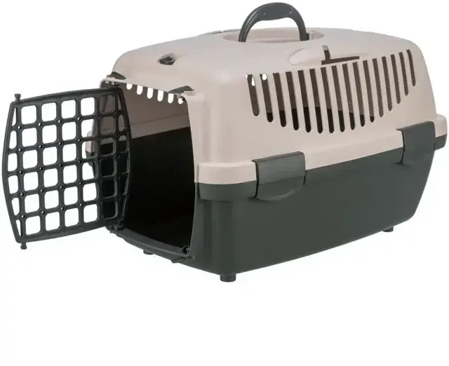 Trixie „Capri 2“ transportavimo dėžė, XS–S: 37 × 34 × 55 cm, tamsiai pilka / rausva