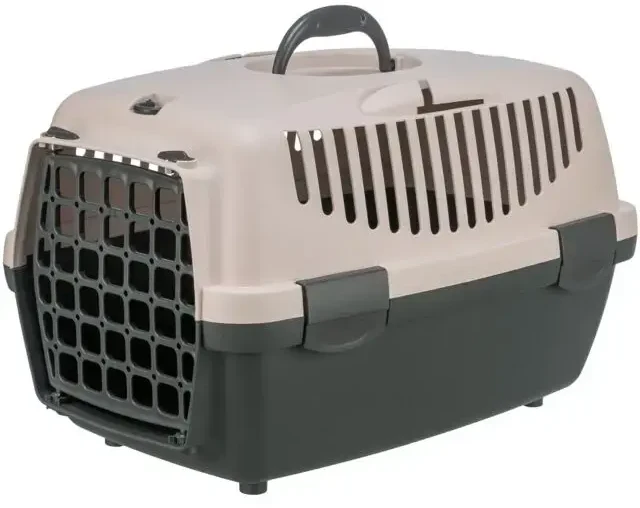 Trixie „Capri 2“ transportavimo dėžė, XS–S: 37 × 34 × 55 cm, tamsiai pilka / rausva