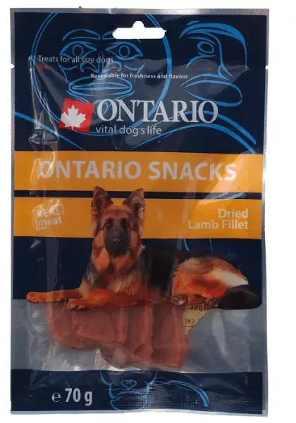 Gardėsis šunims – Ontario sausas ėrienos filė, 70 g