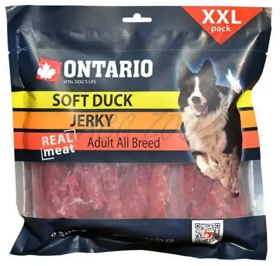ONTARIO minkšti anties skanėstai šunims, 500g
