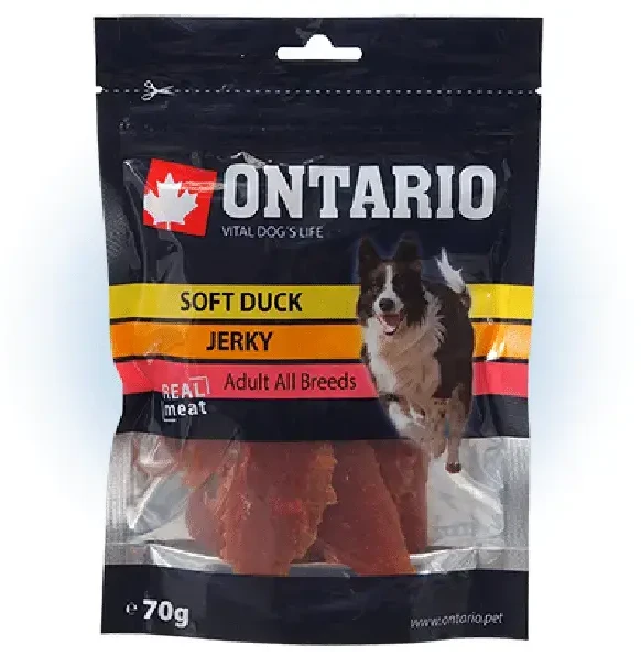 Skanėstai šunims: Ontario minkšta anties džiovinta jautiena, 70 g
