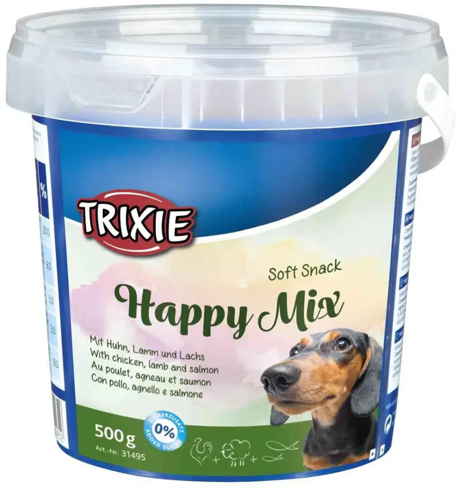 TRIXIE skanėstai šunims, minkštas užkandis Happy mix 500g