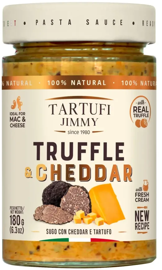 Trumų ir Čederio sūrio padažas TARTUFI JIMMY, paruoštas valgymui, 180g