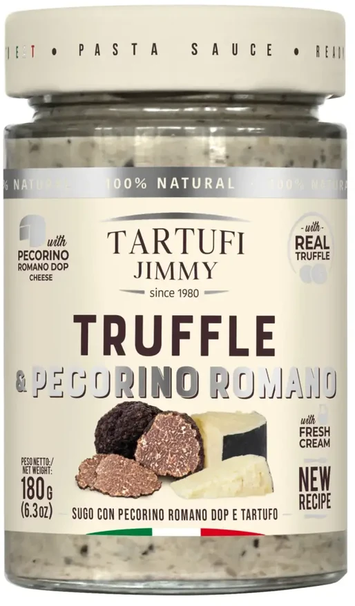 Trumų ir Pecocino sūrio padažas TARTUFI JIMMY, paruoštas valgymui, 180g