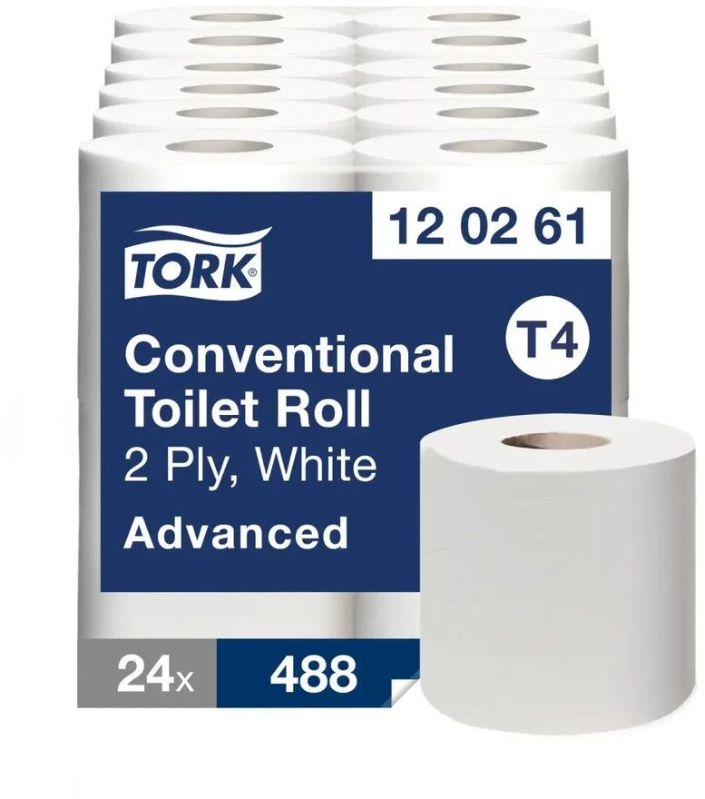 Tualetinis popierius Tork Advanced Extra Long T4, 120261, 2 sluoksniai, 69,4m, 496 lapeliai, baltos spalvos, 4vnt