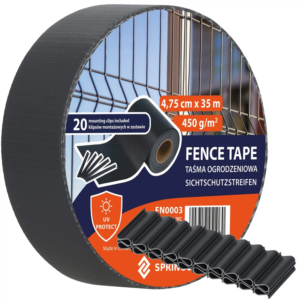 <Span> Springos FN0003 tvoros juosta GRAFITOWA 4,75CMX35M 450g/m2 20 KLIPSÓW