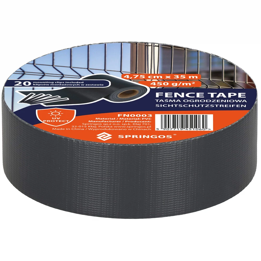 <Span> Springos FN0003 tvoros juosta GRAFITOWA 4,75CMX35M 450g/m2 20 KLIPSÓW