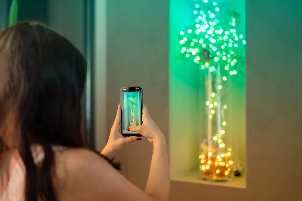 „Twinkly Candies 200“ žvaigždės formos RGB šviesos diodai, „Žalias“ laidas, USB-C|Twinkly