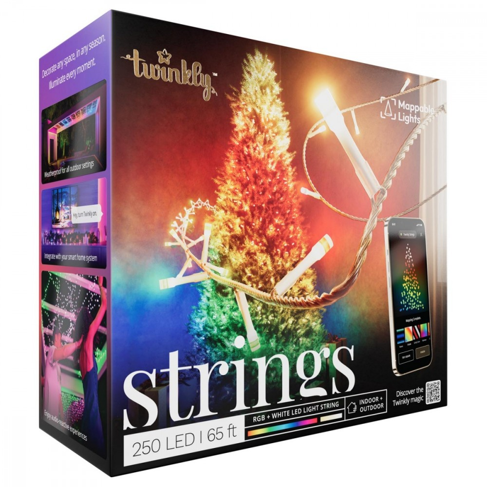 Twinkly stygos 250L 5mm RGBW permatomos|Twinkly
