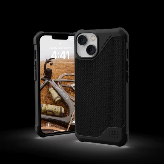 UAG Urban Armor Gear dėklas METROPOLIS LT suderinamas su MagSafe, skirtas IPHONE 14 Plus kevlar juodas