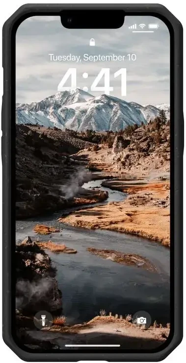 UAG Urban Armor Gear dėklas BIOLOGIŠKAI SKAIDOMAS OUTBACK, skirtas IPHONE 14 Plus, juodas