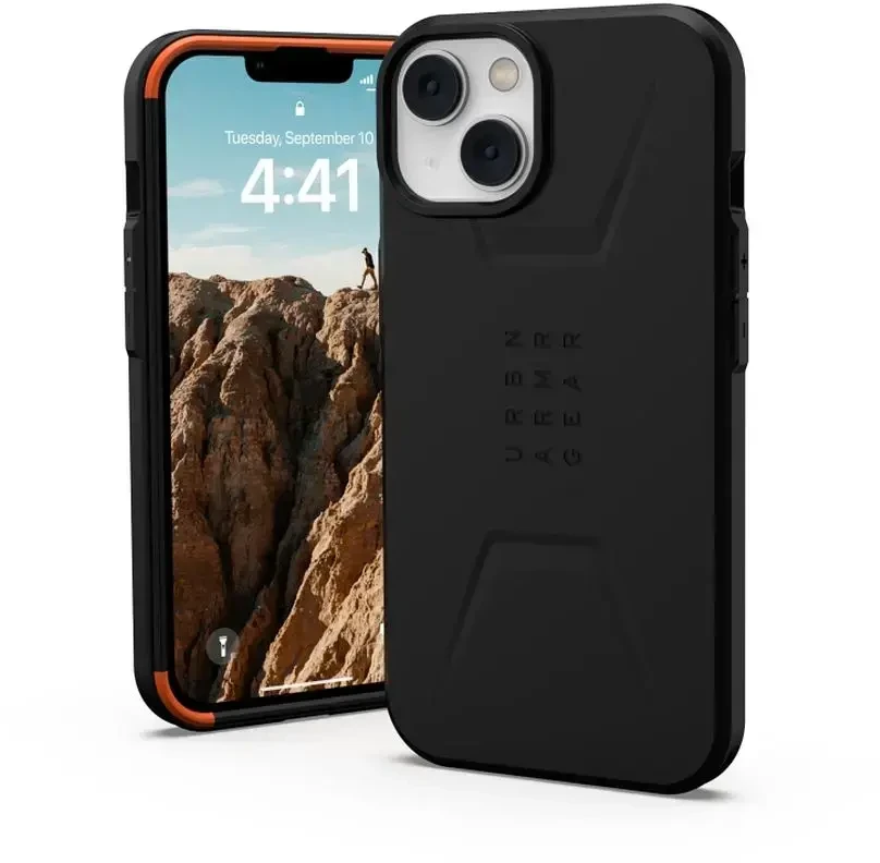 UAG Urban Armor Gear Civilian telefono dėklas su „MagSafe“ palaikymu, skirtas „iPhone 14 Plus“, juodas