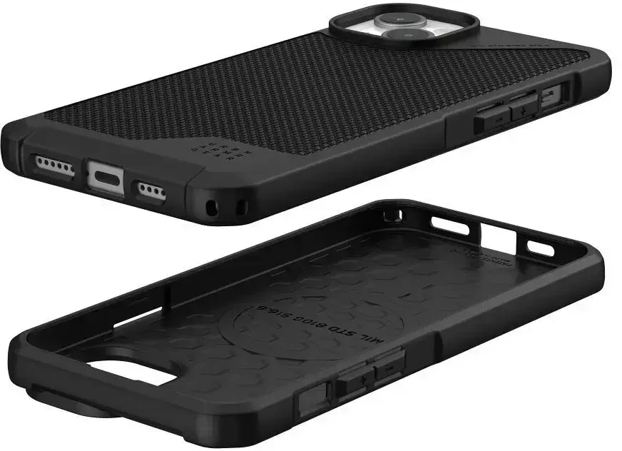 UAG Urban Armor Gear Metropolis LT telefono dėklas su „MagSafe“ palaikymu, skirtas „iPhone 15 Plus“, juodas