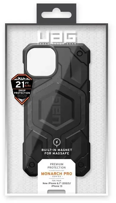 UAG Urban Armor Gear Monarch telefono dėklas su „MagSafe“ palaikymu, skirtas „iPhone 14 Plus“, juodas