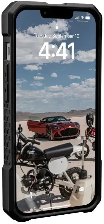 UAG Urban Armor Gear Monarch telefono dėklas su „MagSafe“ palaikymu, skirtas „iPhone 14 Plus“, juodas