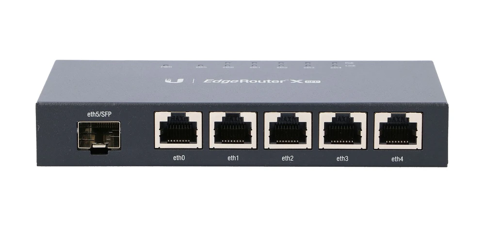 Maršrutizatorius „Ubiquiti EdgeRouter X“, 5 prievadai, SFP, gigabito, pasyvus PoE, Juodas ER-X-SFP / UBI-ER-X-SFP
