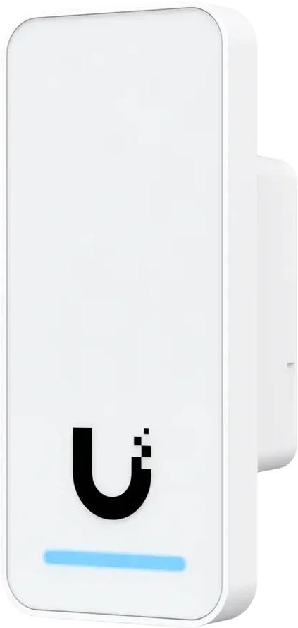 Šakotuvas „Ubiquiti UniFi Access“ antros kartos kompaktiškas vidinis/išorinis skaitytuvas organizacijoms su integruotu pasveikinimo garsiakalbiu ir LED blykste.