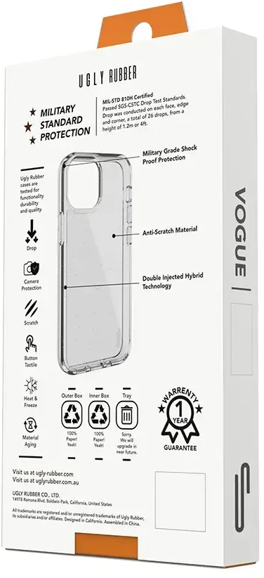 Ugly Rubber Vogue Apple iPhone 15 Pro Max 6,7" dėklas telefonui skaidrus