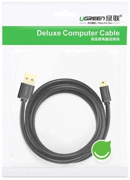 UGREEN Kabelis USB į mini USB 1m - Juodas