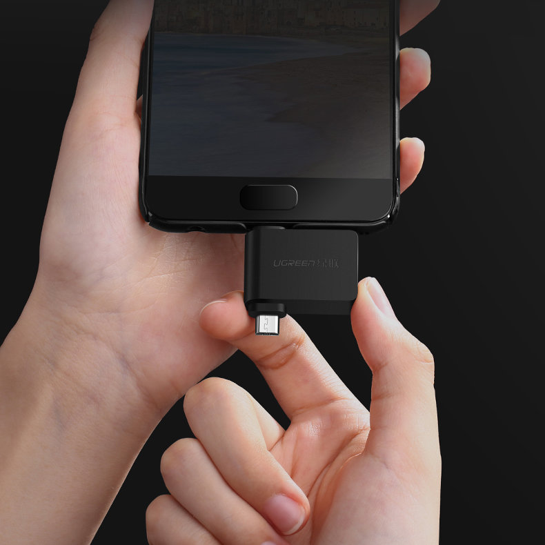 UGREEN 2in1 adapteris OTG USB-A 3.0 – USB-C ir microUSB juodas