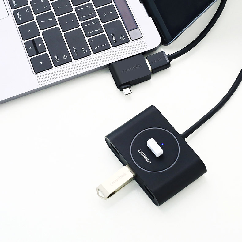 UGREEN 2in1 adapteris OTG USB-A 3.0 – USB-C ir microUSB juodas