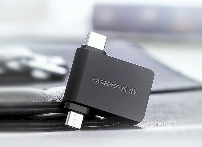 UGREEN 2in1 adapteris OTG USB-A 3.0 – USB-C ir microUSB juodas