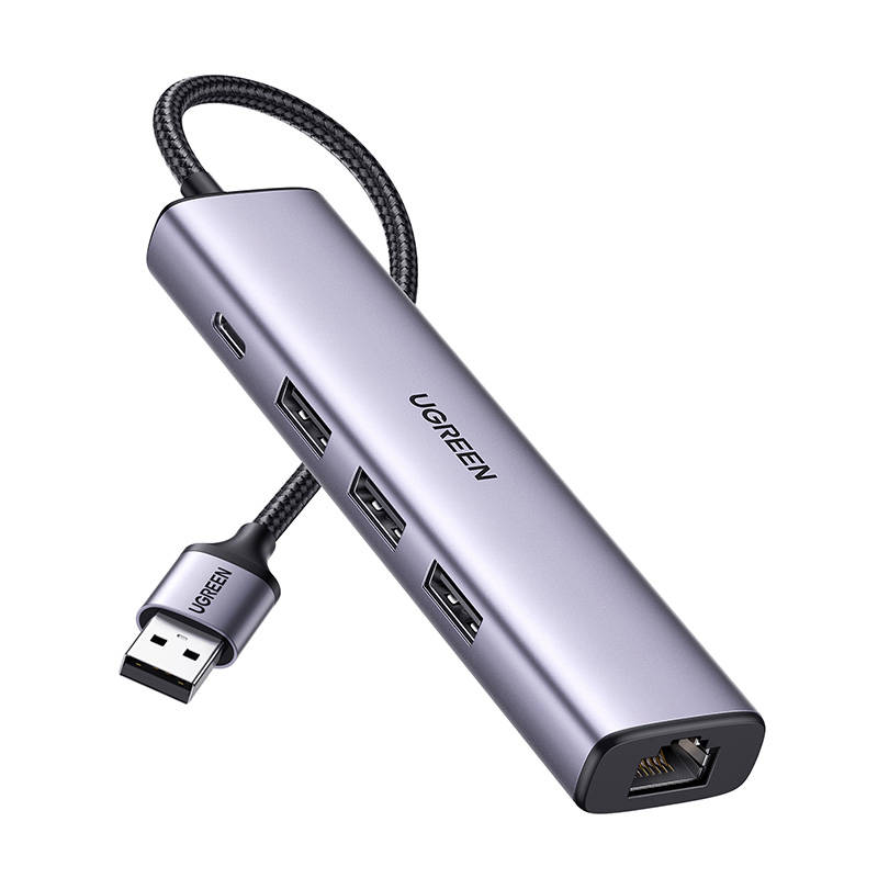 UGREEN 5in1 USB-A 3x USB 3.0 + RJ45 + USB-C adapteriai