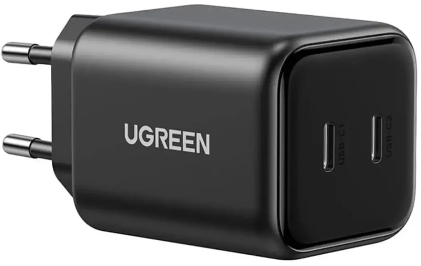 Įkroviklis Ugreen GaN 45W 2xUSB-C - juoda