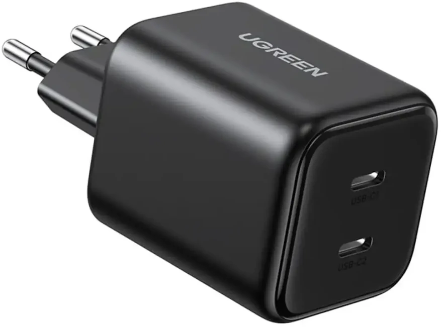 Įkroviklis Ugreen GaN 45W 2xUSB-C - juoda