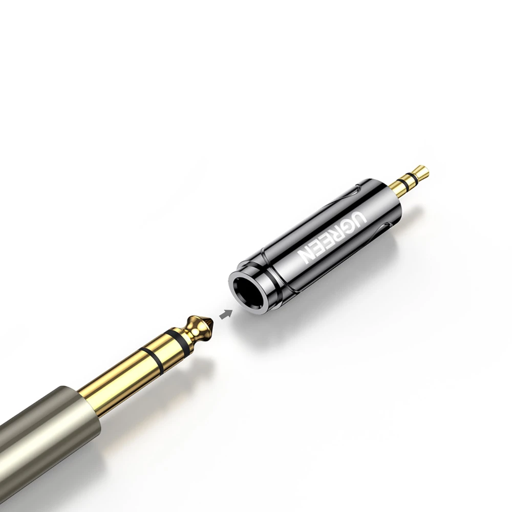 UGREEN adapteris / adapteris 3.5 mm-es lizdas-ről 6.5 / 6.35 mm-es mini jack-re (szürke)