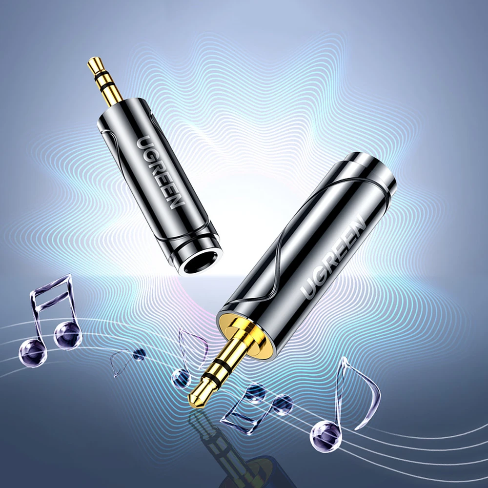 UGREEN adapteris / adapteris 3.5 mm-es lizdas-ről 6.5 / 6.35 mm-es mini jack-re (szürke)