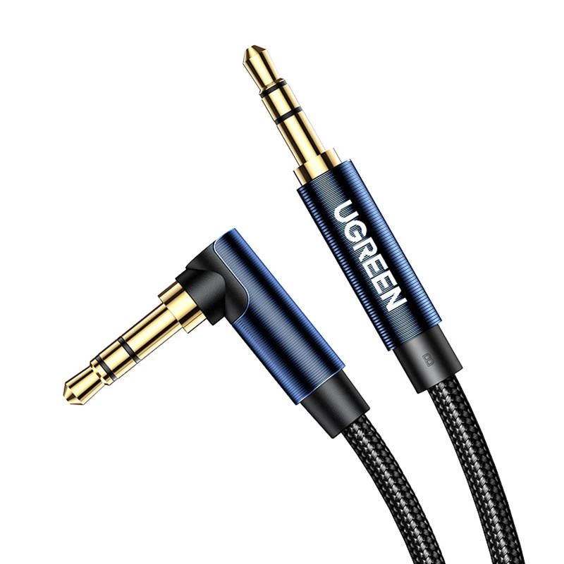 UGREEN 3.5mm AUX laidas su kampine jungtimi