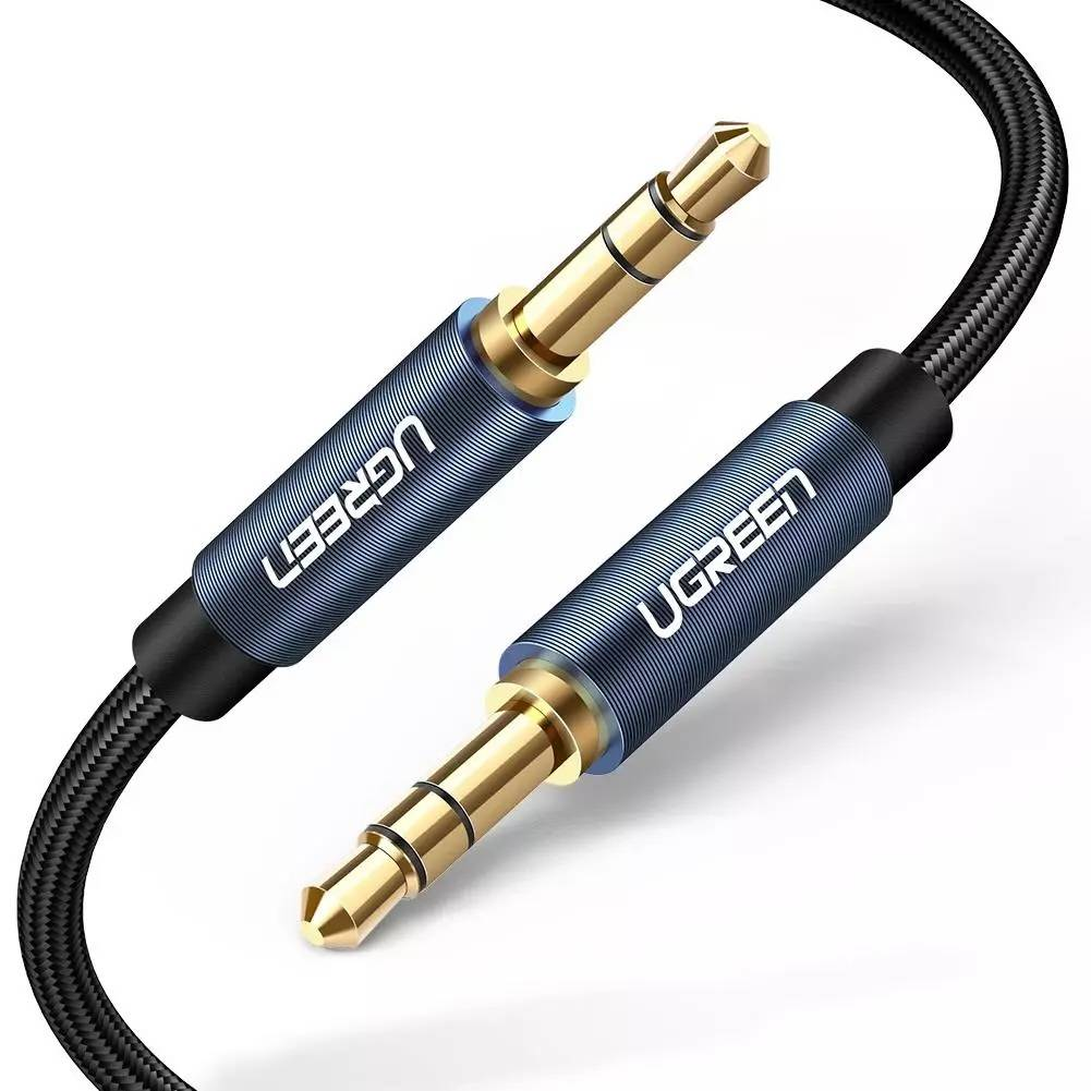UGREEN mini lizdas 3.5mm AUX kabelis 2m - Mėlynas