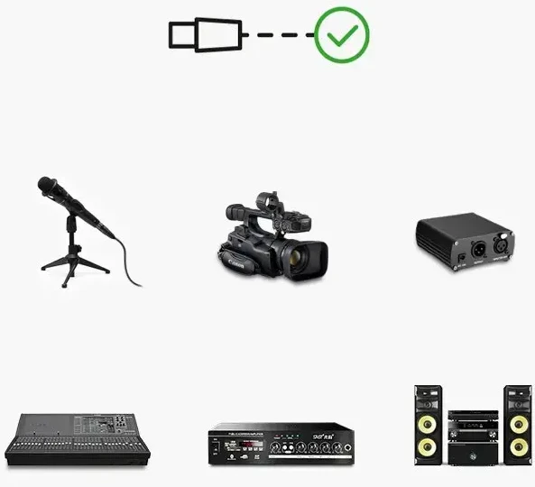 UGREEN AV130 XLR moteriškos jungties į XLR vyriškos jungties kabelis - 2 m (juodas)