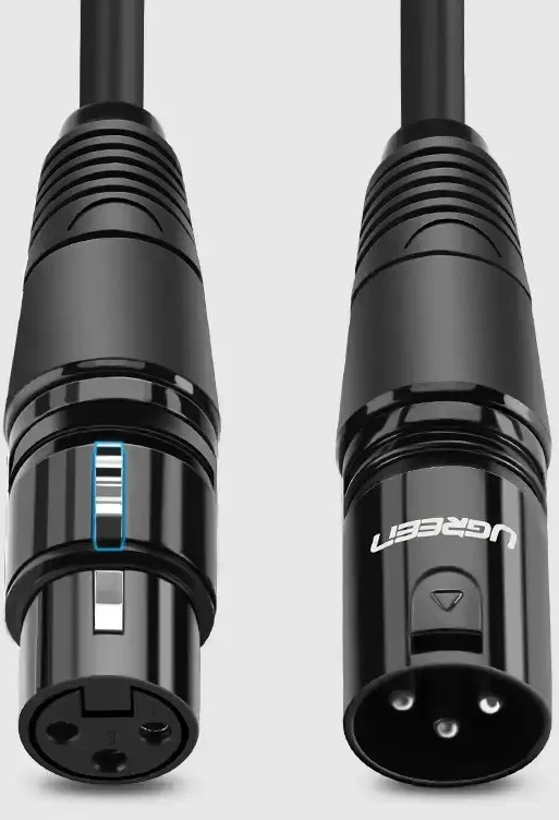UGREEN AV130 XLR moteriškos jungties į XLR vyriškos jungties kabelis - 2 m (juodas)